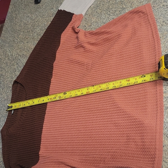 oversized color block knit waffle long sleeve - Picture 9 of 11
